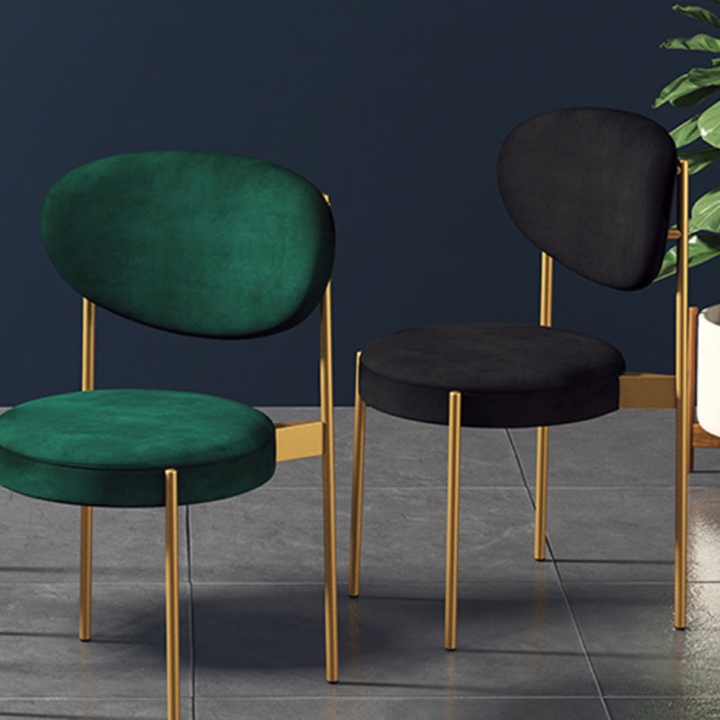 Glam Style Upholstered Side Chair Open Back Stackable Dining Chair Clearhalo 'Dining Chairs' 'Dining Tables & Seating' 'dining_chair' 'furn' 'furn_dining_chair' 'Furniture' 'furniture_dining_chair' 'Kitchen & Dining Furniture' 4954903