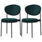 Glam Style Upholstered Side Chair Open Back Stackable Dining Chair Blackish Green 2 Piece Set Clearhalo 'Dining Chairs' 'Dining Tables & Seating' 'dining_chair' 'furn' 'furn_dining_chair' 'Furniture' 'furniture_dining_chair' 'Kitchen & Dining Furniture' 4954905