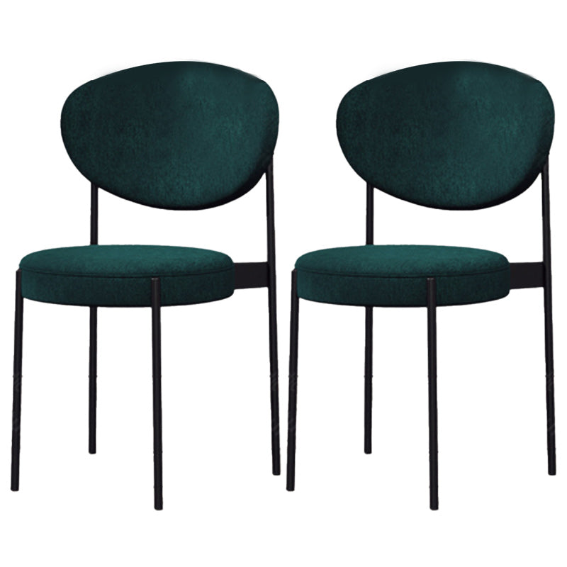 Glam Style Upholstered Side Chair Open Back Stackable Dining Chair Blackish Green 2 Piece Set Clearhalo 'Dining Chairs' 'Dining Tables & Seating' 'dining_chair' 'furn' 'furn_dining_chair' 'Furniture' 'furniture_dining_chair' 'Kitchen & Dining Furniture' 4954905