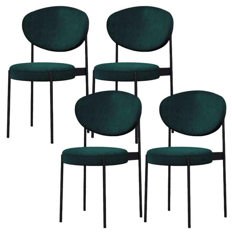 Glam Style Upholstered Side Chair Open Back Stackable Dining Chair Blackish Green 4 Piece Set Clearhalo 'Dining Chairs' 'Dining Tables & Seating' 'dining_chair' 'furn' 'furn_dining_chair' 'Furniture' 'furniture_dining_chair' 'Kitchen & Dining Furniture' 4954906