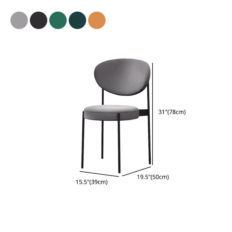 Glam Style Upholstered Side Chair Open Back Stackable Dining Chair Clearhalo 'Dining Chairs' 'Dining Tables & Seating' 'dining_chair' 'furn' 'furn_dining_chair' 'Furniture' 'furniture_dining_chair' 'Kitchen & Dining Furniture' 4954907