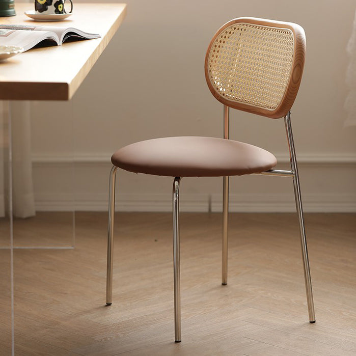 PU Leather Contemporary Side Chair Open Back Dining Chair for Dining Room Clearhalo 'Dining Chairs' 'Dining Tables & Seating' 'dining_chair' 'furn' 'furn_dining_chair' 'Furniture' 'furniture_dining_chair' 'Kitchen & Dining Furniture' 4954947