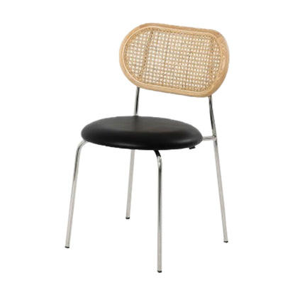 PU Leather Contemporary Side Chair Open Back Dining Chair for Dining Room Khaki-Black 1 Piece Clearhalo 'Dining Chairs' 'Dining Tables & Seating' 'dining_chair' 'furn' 'furn_dining_chair' 'Furniture' 'furniture_dining_chair' 'Kitchen & Dining Furniture' 4954958