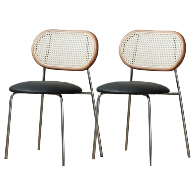 PU Leather Contemporary Side Chair Open Back Dining Chair for Dining Room Natural Wood Khaki 2 Piece Set Clearhalo 'Dining Chairs' 'Dining Tables & Seating' 'dining_chair' 'furn' 'furn_dining_chair' 'Furniture' 'furniture_dining_chair' 'Kitchen & Dining Furniture' 4954962