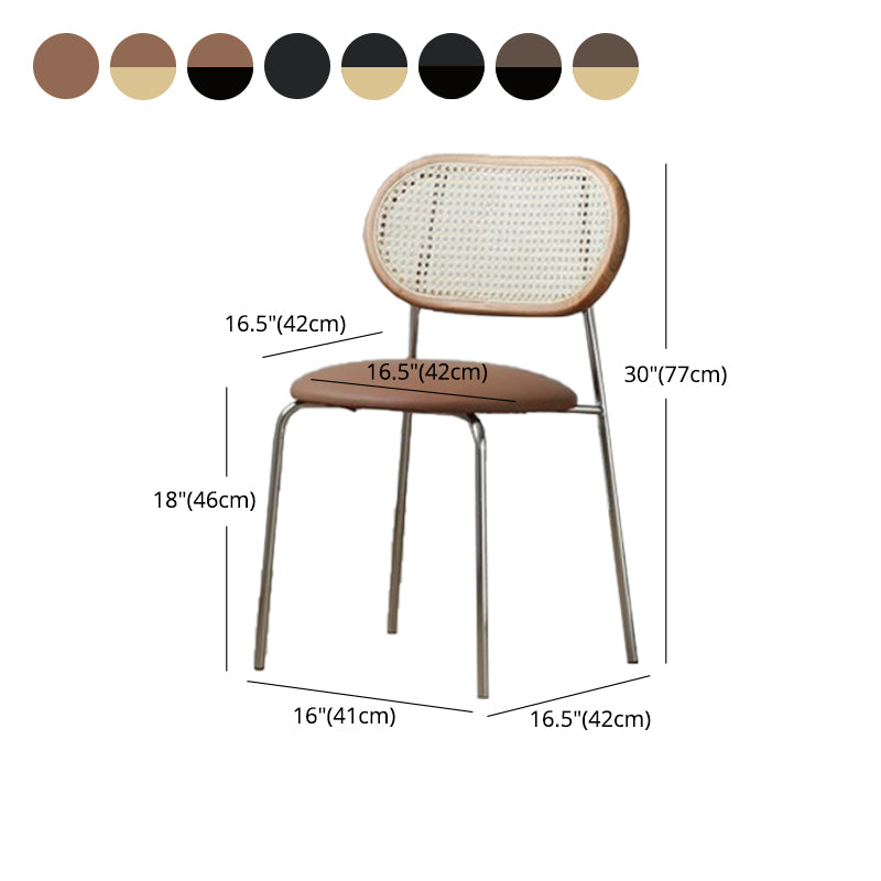 PU Leather Contemporary Side Chair Open Back Dining Chair for Dining Room Clearhalo 'Dining Chairs' 'Dining Tables & Seating' 'dining_chair' 'furn' 'furn_dining_chair' 'Furniture' 'furniture_dining_chair' 'Kitchen & Dining Furniture' 4954967