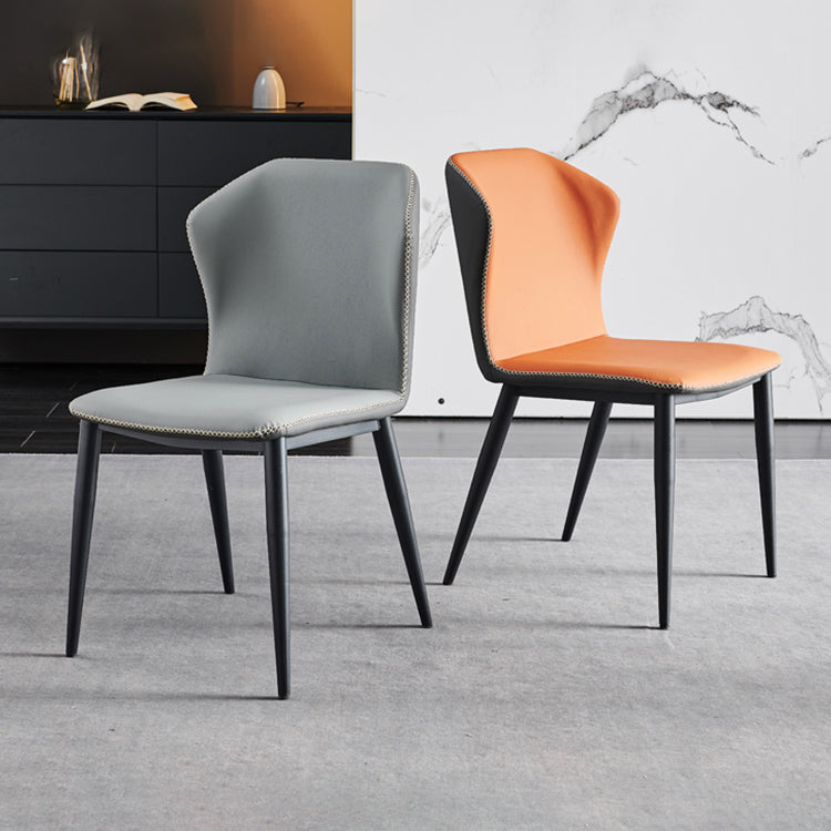 Armless Dining Chairs Modern Leather Side Chairs for Dining Room Clearhalo 'Dining Chairs' 'Dining Tables & Seating' 'dining_chair' 'furn' 'furn_dining_chair' 'Furniture' 'furniture_dining_chair' 'Kitchen & Dining Furniture' 4954973