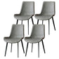 Contemporary Kitchen Dining Side Chair Leather Armless Dining Chairs Grey 4 Piece Set Clearhalo 'Dining Chairs' 'Dining Tables & Seating' 'dining_chair' 'furn' 'furn_dining_chair' 'Furniture' 'furniture_dining_chair' 'Kitchen & Dining Furniture' 4954989