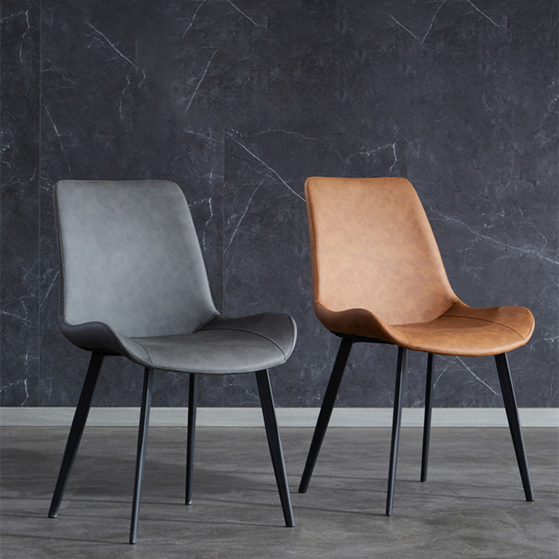 Contemporary Kitchen Dining Side Chair Leather Armless Dining Chairs Clearhalo 'Dining Chairs' 'Dining Tables & Seating' 'dining_chair' 'furn' 'furn_dining_chair' 'Furniture' 'furniture_dining_chair' 'Kitchen & Dining Furniture' 4954990