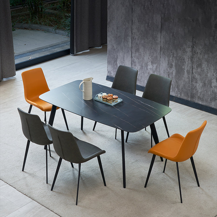 Contemporary Kitchen Dining Side Chair Leather Armless Dining Chairs Clearhalo 'Dining Chairs' 'Dining Tables & Seating' 'dining_chair' 'furn' 'furn_dining_chair' 'Furniture' 'furniture_dining_chair' 'Kitchen & Dining Furniture' 4954994