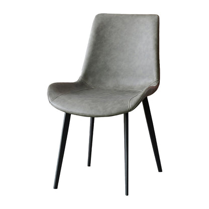 Contemporary Kitchen Dining Side Chair Leather Armless Dining Chairs Grey 1 Piece Clearhalo 'Dining Chairs' 'Dining Tables & Seating' 'dining_chair' 'furn' 'furn_dining_chair' 'Furniture' 'furniture_dining_chair' 'Kitchen & Dining Furniture' 4954996