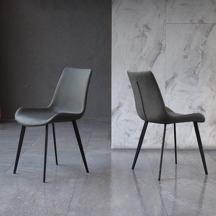 Contemporary Kitchen Dining Side Chair Leather Armless Dining Chairs Clearhalo 'Dining Chairs' 'Dining Tables & Seating' 'dining_chair' 'furn' 'furn_dining_chair' 'Furniture' 'furniture_dining_chair' 'Kitchen & Dining Furniture' 4955004