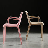 Contemporary Plastic Arm Chair Kitchen Dining Room Solid Back Chair Clearhalo 'Dining Chairs' 'Dining Tables & Seating' 'dining_chair' 'Furniture' 'furniture_dining_chair' 'Kitchen & Dining Furniture' 4955014