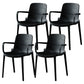 Contemporary Plastic Arm Chair Kitchen Dining Room Solid Back Chair Black Set of 4 Clearhalo 'Dining Chairs' 'Dining Tables & Seating' 'dining_chair' 'Furniture' 'furniture_dining_chair' 'Kitchen & Dining Furniture' 4955017