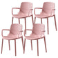 Contemporary Plastic Arm Chair Kitchen Dining Room Solid Back Chair Pink Set of 4 Clearhalo 'Dining Chairs' 'Dining Tables & Seating' 'dining_chair' 'Furniture' 'furniture_dining_chair' 'Kitchen & Dining Furniture' 4955019