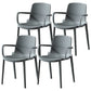 Contemporary Plastic Arm Chair Kitchen Dining Room Solid Back Chair Grey Set of 4 Clearhalo 'Dining Chairs' 'Dining Tables & Seating' 'dining_chair' 'Furniture' 'furniture_dining_chair' 'Kitchen & Dining Furniture' 4955021