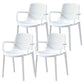 Contemporary Plastic Arm Chair Kitchen Dining Room Solid Back Chair White Set of 4 Clearhalo 'Dining Chairs' 'Dining Tables & Seating' 'dining_chair' 'Furniture' 'furniture_dining_chair' 'Kitchen & Dining Furniture' 4955023