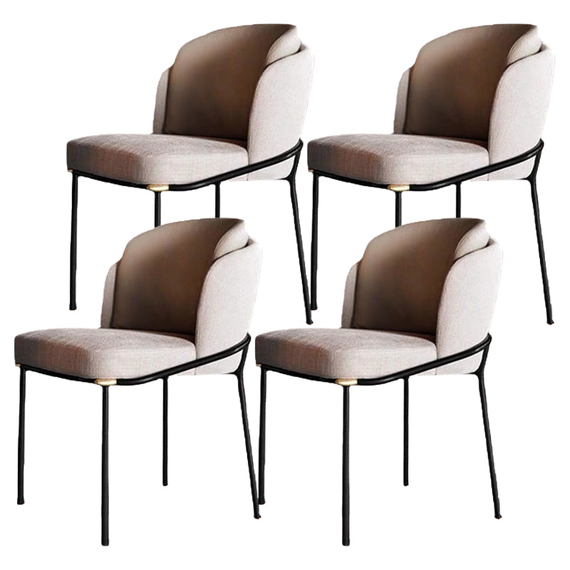 Upholstered Side Chair Modern Style Dining Chair for Dining Room White 4 Piece Set Clearhalo 'Dining Chairs' 'Dining Tables & Seating' 'dining_chair' 'furn' 'furn_dining_chair' 'Furniture' 'furniture_dining_chair' 'Kitchen & Dining Furniture' 4955031
