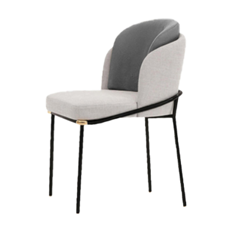 Upholstered Side Chair Modern Style Dining Chair for Dining Room White-Gray 1 Piece Clearhalo 'Dining Chairs' 'Dining Tables & Seating' 'dining_chair' 'furn' 'furn_dining_chair' 'Furniture' 'furniture_dining_chair' 'Kitchen & Dining Furniture' 4955039