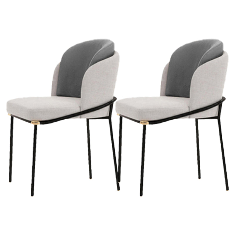 Upholstered Side Chair Modern Style Dining Chair for Dining Room White-Gray 2 Piece Set Clearhalo 'Dining Chairs' 'Dining Tables & Seating' 'dining_chair' 'furn' 'furn_dining_chair' 'Furniture' 'furniture_dining_chair' 'Kitchen & Dining Furniture' 4955040