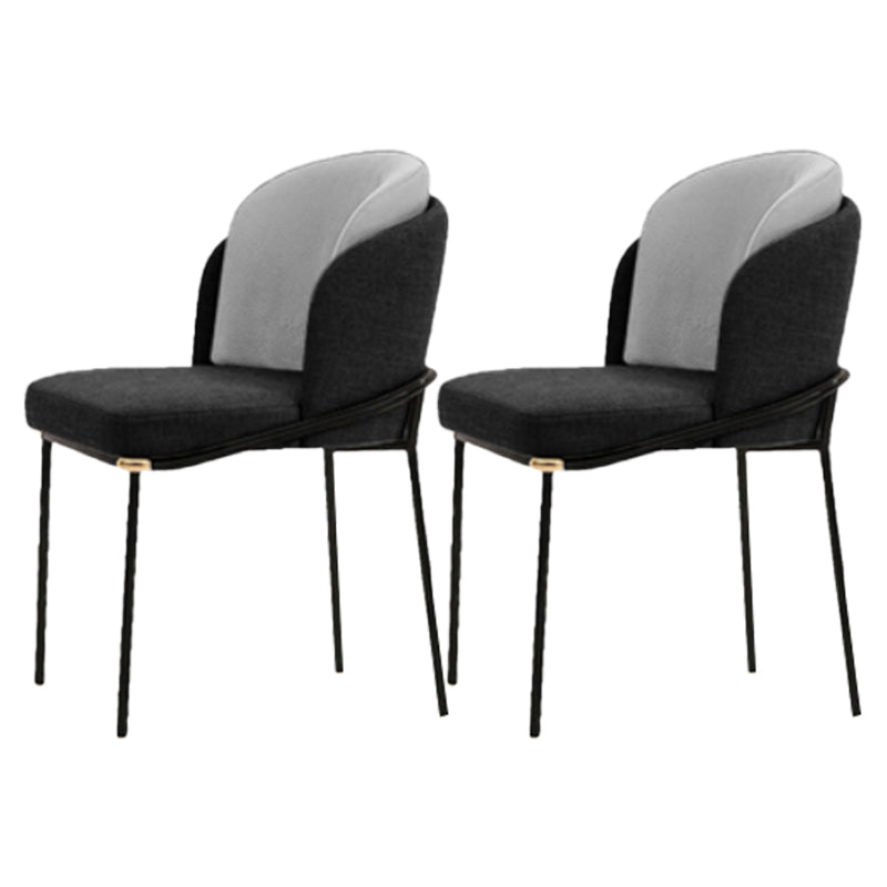 Upholstered Side Chair Modern Style Dining Chair for Dining Room Black-Gray 2 Piece Set Clearhalo 'Dining Chairs' 'Dining Tables & Seating' 'dining_chair' 'furn' 'furn_dining_chair' 'Furniture' 'furniture_dining_chair' 'Kitchen & Dining Furniture' 4955043