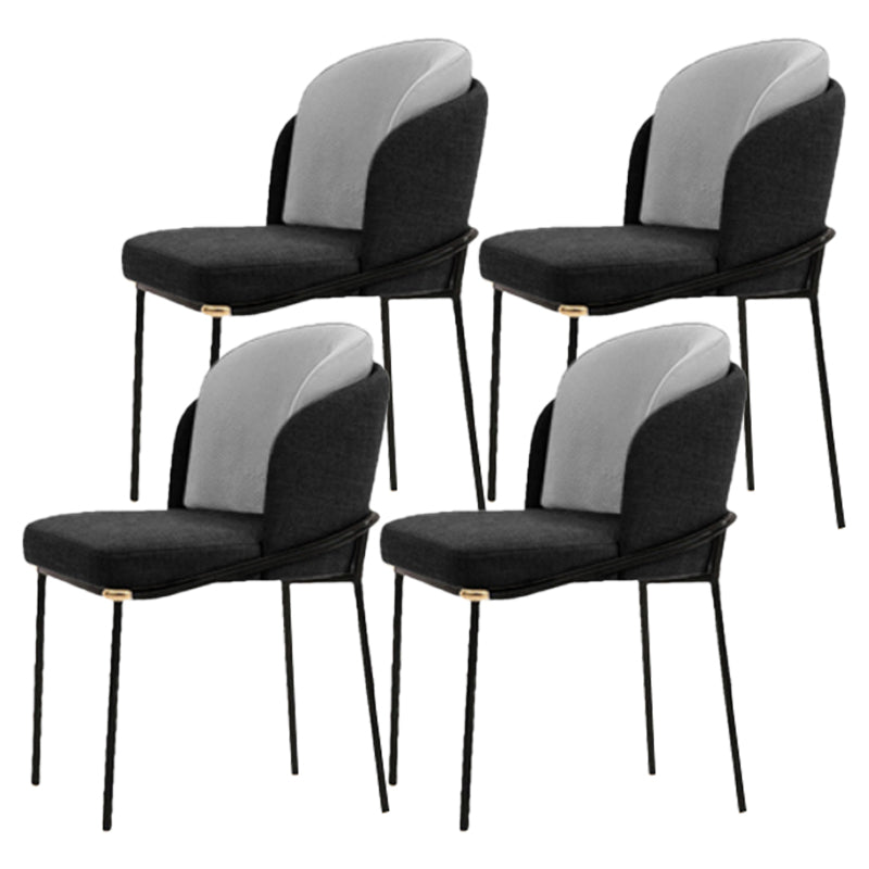 Upholstered Side Chair Modern Style Dining Chair for Dining Room Black-Gray 4 Piece Set Clearhalo 'Dining Chairs' 'Dining Tables & Seating' 'dining_chair' 'furn' 'furn_dining_chair' 'Furniture' 'furniture_dining_chair' 'Kitchen & Dining Furniture' 4955044