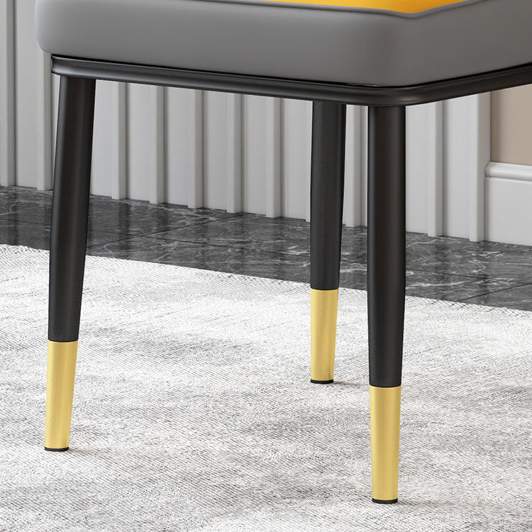 Glam Parsons Dining Side Chair Leather Indoor Dining Chair with Metal Legs Clearhalo 'Dining Chairs' 'Dining Tables & Seating' 'dining_chair' 'furn' 'furn_dining_chair' 'Furniture' 'furniture_dining_chair' 'Kitchen & Dining Furniture' 4955062