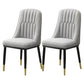 Glam Parsons Dining Side Chair Leather Indoor Dining Chair with Metal Legs Light Grey 2 Piece Set Brass Gold Clearhalo 'Dining Chairs' 'Dining Tables & Seating' 'dining_chair' 'furn' 'furn_dining_chair' 'Furniture' 'furniture_dining_chair' 'Kitchen & Dining Furniture' 4955063