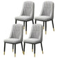 Glam Parsons Dining Side Chair Leather Indoor Dining Chair with Metal Legs Light Grey 4 Piece Set Brass Gold Clearhalo 'Dining Chairs' 'Dining Tables & Seating' 'dining_chair' 'furn' 'furn_dining_chair' 'Furniture' 'furniture_dining_chair' 'Kitchen & Dining Furniture' 4955065