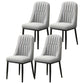 Glam Parsons Dining Side Chair Leather Indoor Dining Chair with Metal Legs Light Grey 4 Piece Set Black Clearhalo 'Dining Chairs' 'Dining Tables & Seating' 'dining_chair' 'furn' 'furn_dining_chair' 'Furniture' 'furniture_dining_chair' 'Kitchen & Dining Furniture' 4955069