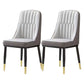 Glam Parsons Dining Side Chair Leather Indoor Dining Chair with Metal Legs Dark Light Grey 2 Piece Set Brass Gold Clearhalo 'Dining Chairs' 'Dining Tables & Seating' 'dining_chair' 'furn' 'furn_dining_chair' 'Furniture' 'furniture_dining_chair' 'Kitchen & Dining Furniture' 4955071