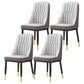 Glam Parsons Dining Side Chair Leather Indoor Dining Chair with Metal Legs Dark Light Grey 4 Piece Set Brass Gold Clearhalo 'Dining Chairs' 'Dining Tables & Seating' 'dining_chair' 'furn' 'furn_dining_chair' 'Furniture' 'furniture_dining_chair' 'Kitchen & Dining Furniture' 4955072