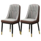 Glam Parsons Dining Side Chair Leather Indoor Dining Chair with Metal Legs Gray 2 Piece Set Brass Gold Clearhalo 'Dining Chairs' 'Dining Tables & Seating' 'dining_chair' 'furn' 'furn_dining_chair' 'Furniture' 'furniture_dining_chair' 'Kitchen & Dining Furniture' 4955075