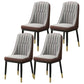 Glam Parsons Dining Side Chair Leather Indoor Dining Chair with Metal Legs Gray 4 Piece Set Brass Gold Clearhalo 'Dining Chairs' 'Dining Tables & Seating' 'dining_chair' 'furn' 'furn_dining_chair' 'Furniture' 'furniture_dining_chair' 'Kitchen & Dining Furniture' 4955076