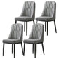 Glam Parsons Dining Side Chair Leather Indoor Dining Chair with Metal Legs Dark Gray 4 Piece Set Black Clearhalo 'Dining Chairs' 'Dining Tables & Seating' 'dining_chair' 'furn' 'furn_dining_chair' 'Furniture' 'furniture_dining_chair' 'Kitchen & Dining Furniture' 4955082