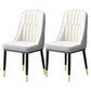 Glam Parsons Dining Side Chair Leather Indoor Dining Chair with Metal Legs Grey White 2 Piece Set Brass Gold Clearhalo 'Dining Chairs' 'Dining Tables & Seating' 'dining_chair' 'furn' 'furn_dining_chair' 'Furniture' 'furniture_dining_chair' 'Kitchen & Dining Furniture' 4955083