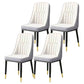 Glam Parsons Dining Side Chair Leather Indoor Dining Chair with Metal Legs Grey White 4 Piece Set Brass Gold Clearhalo 'Dining Chairs' 'Dining Tables & Seating' 'dining_chair' 'furn' 'furn_dining_chair' 'Furniture' 'furniture_dining_chair' 'Kitchen & Dining Furniture' 4955084