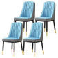 Glam Parsons Dining Side Chair Leather Indoor Dining Chair with Metal Legs Lake Blue 4 Piece Set Brass Gold Clearhalo 'Dining Chairs' 'Dining Tables & Seating' 'dining_chair' 'furn' 'furn_dining_chair' 'Furniture' 'furniture_dining_chair' 'Kitchen & Dining Furniture' 4955096