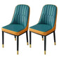 Glam Parsons Dining Side Chair Leather Indoor Dining Chair with Metal Legs Sky Blue 2 Piece Set Brass Gold Clearhalo 'Dining Chairs' 'Dining Tables & Seating' 'dining_chair' 'furn' 'furn_dining_chair' 'Furniture' 'furniture_dining_chair' 'Kitchen & Dining Furniture' 4955097
