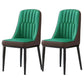 Glam Parsons Dining Side Chair Leather Indoor Dining Chair with Metal Legs Green 2 Piece Set Black Clearhalo 'Dining Chairs' 'Dining Tables & Seating' 'dining_chair' 'furn' 'furn_dining_chair' 'Furniture' 'furniture_dining_chair' 'Kitchen & Dining Furniture' 4955101