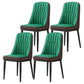 Glam Parsons Dining Side Chair Leather Indoor Dining Chair with Metal Legs Green 4 Piece Set Black Clearhalo 'Dining Chairs' 'Dining Tables & Seating' 'dining_chair' 'furn' 'furn_dining_chair' 'Furniture' 'furniture_dining_chair' 'Kitchen & Dining Furniture' 4955102