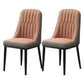 Glam Parsons Dining Side Chair Leather Indoor Dining Chair with Metal Legs Coffee 2 Piece Set Black Clearhalo 'Dining Chairs' 'Dining Tables & Seating' 'dining_chair' 'furn' 'furn_dining_chair' 'Furniture' 'furniture_dining_chair' 'Kitchen & Dining Furniture' 4955103