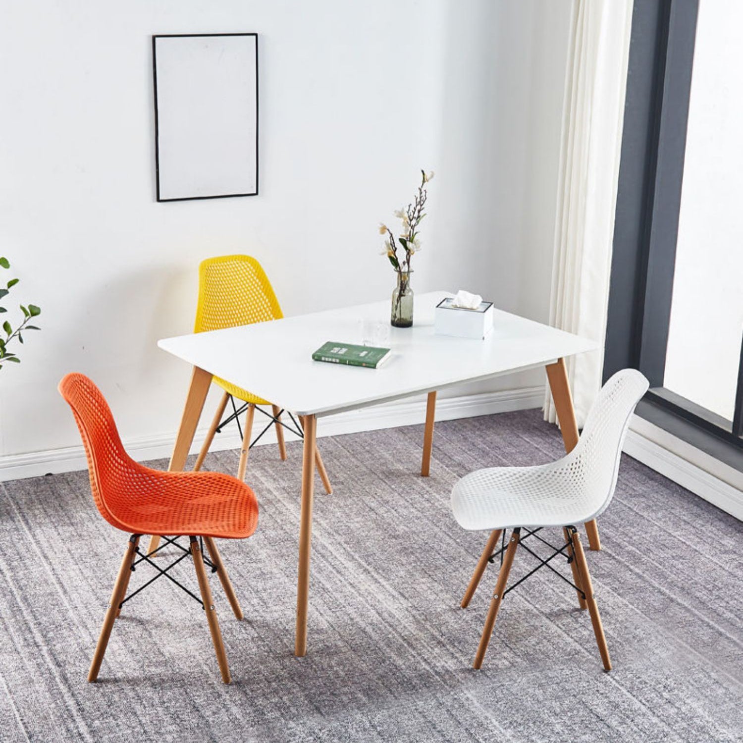 Scandinavian Wood Side Chair Solid Back Kitchen Dining Room Chair Clearhalo 'Dining Chairs' 'Dining Tables & Seating' 'dining_chair' 'Furniture' 'furniture_dining_chair' 'Kitchen & Dining Furniture' 4955109