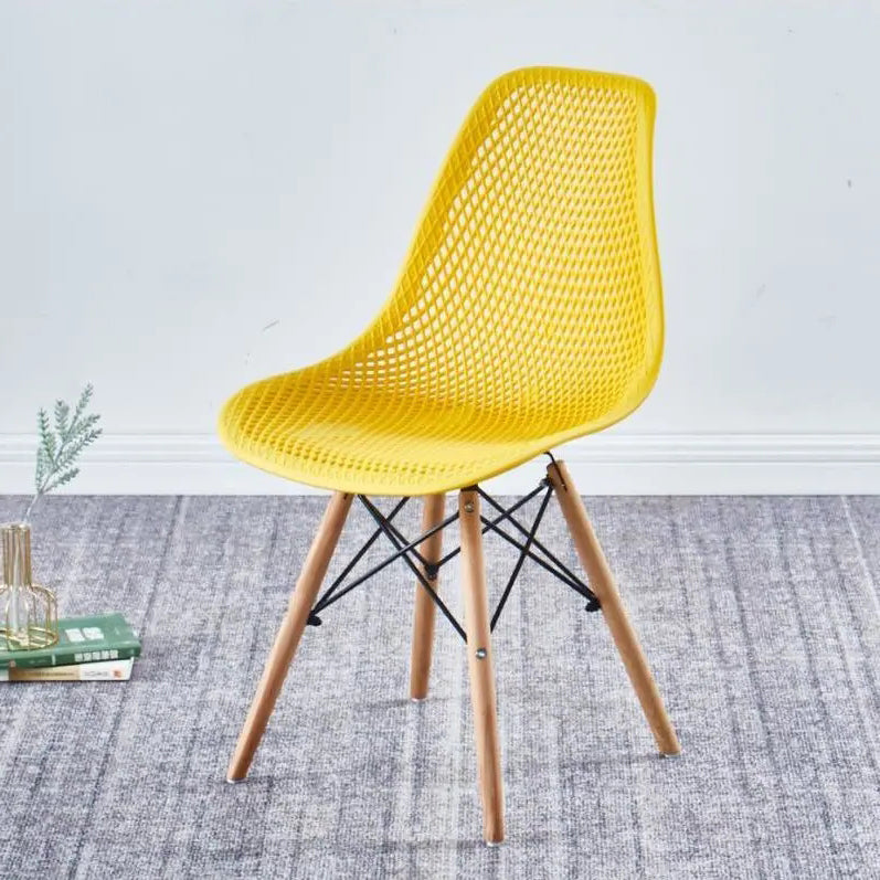 Scandinavian Wood Side Chair Solid Back Kitchen Dining Room Chair Yellow Clearhalo 'Dining Chairs' 'Dining Tables & Seating' 'dining_chair' 'Furniture' 'furniture_dining_chair' 'Kitchen & Dining Furniture' 4955112