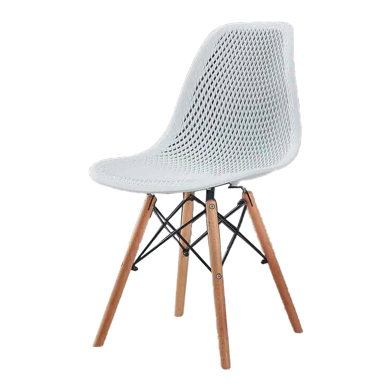 Scandinavian Wood Side Chair Solid Back Kitchen Dining Room Chair White Clearhalo 'Dining Chairs' 'Dining Tables & Seating' 'dining_chair' 'Furniture' 'furniture_dining_chair' 'Kitchen & Dining Furniture' 4955114