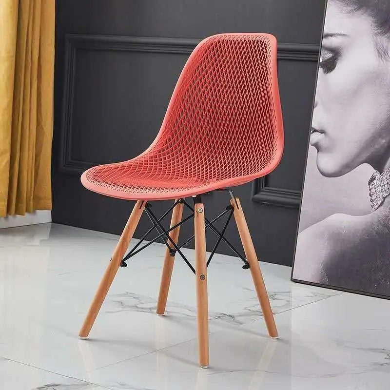 Scandinavian Wood Side Chair Solid Back Kitchen Dining Room Chair Orange Clearhalo 'Dining Chairs' 'Dining Tables & Seating' 'dining_chair' 'Furniture' 'furniture_dining_chair' 'Kitchen & Dining Furniture' 4955120