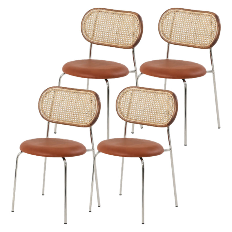 Modern Style PU Leather Side Chair Open Back Dining Side Chair for Dining Room 4 Piece Set Clearhalo 'Dining Chairs' 'Dining Tables & Seating' 'dining_chair' 'furn' 'furn_dining_chair' 'Furniture' 'furniture_dining_chair' 'Kitchen & Dining Furniture' 4955126