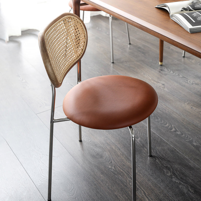 Modern Style PU Leather Side Chair Open Back Dining Side Chair for Dining Room Clearhalo 'Dining Chairs' 'Dining Tables & Seating' 'dining_chair' 'furn' 'furn_dining_chair' 'Furniture' 'furniture_dining_chair' 'Kitchen & Dining Furniture' 4955130