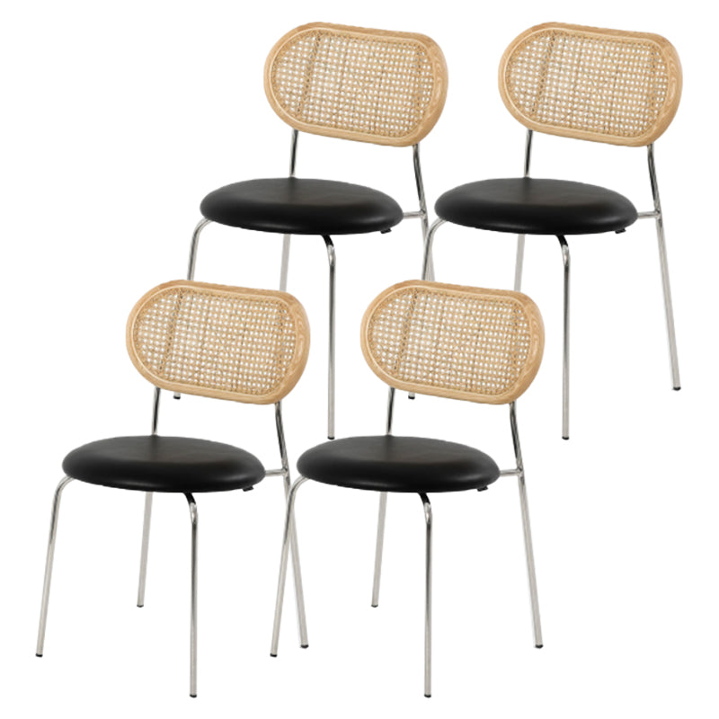 Modern Style PU Leather Side Chair Open Back Dining Side Chair for Dining Room 4 Piece Set Clearhalo 'Dining Chairs' 'Dining Tables & Seating' 'dining_chair' 'furn' 'furn_dining_chair' 'Furniture' 'furniture_dining_chair' 'Kitchen & Dining Furniture' 4955131