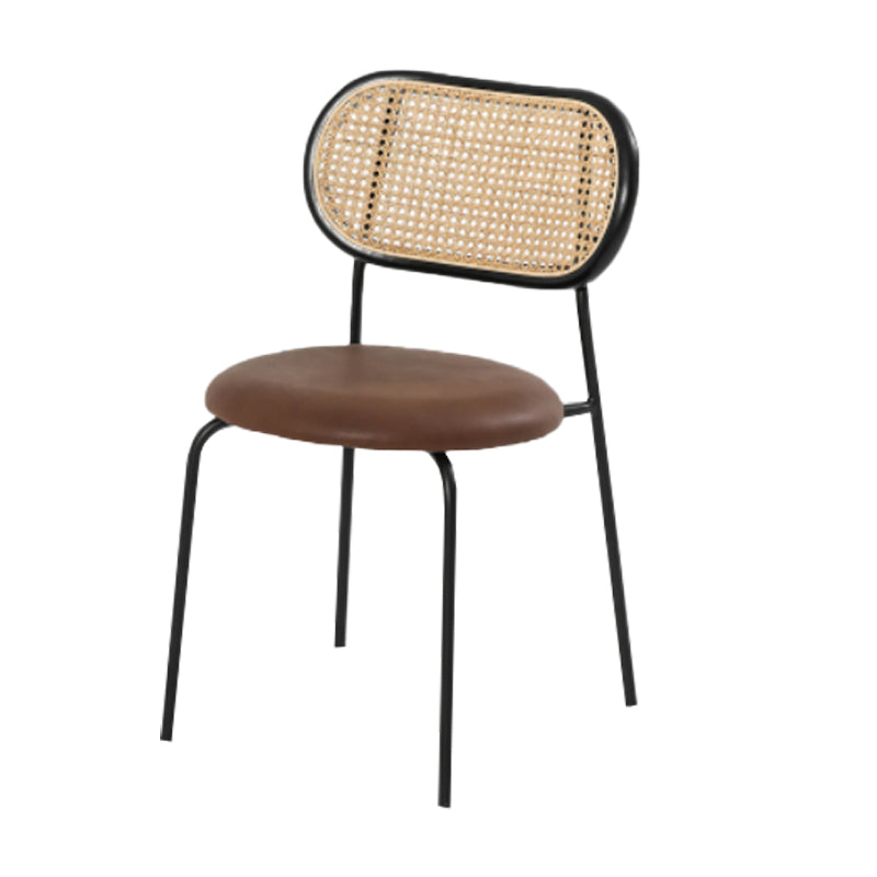 Modern Style PU Leather Side Chair Open Back Dining Side Chair for Dining Room 1 Piece Clearhalo 'Dining Chairs' 'Dining Tables & Seating' 'dining_chair' 'furn' 'furn_dining_chair' 'Furniture' 'furniture_dining_chair' 'Kitchen & Dining Furniture' 4955134