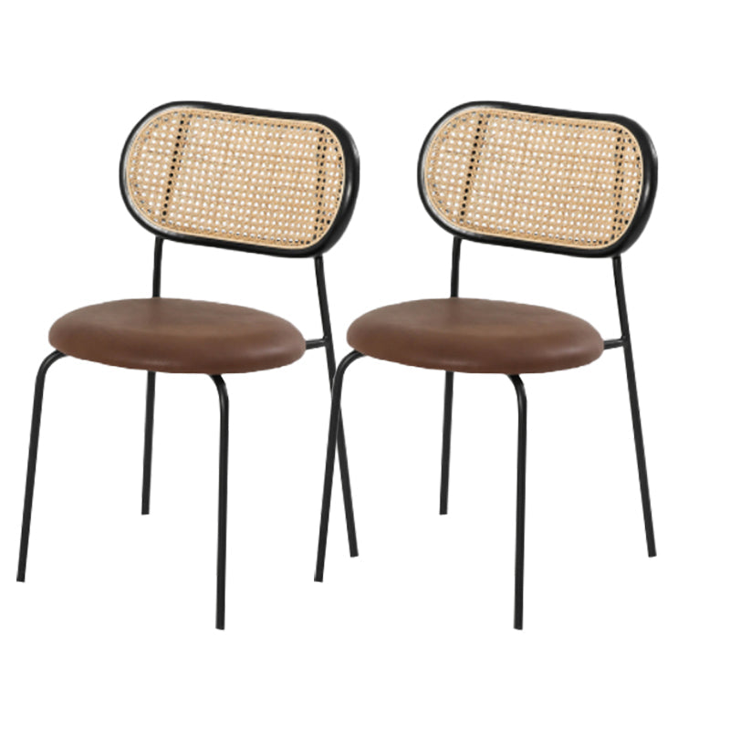 Modern Style PU Leather Side Chair Open Back Dining Side Chair for Dining Room 2 Piece Set Clearhalo 'Dining Chairs' 'Dining Tables & Seating' 'dining_chair' 'furn' 'furn_dining_chair' 'Furniture' 'furniture_dining_chair' 'Kitchen & Dining Furniture' 4955135